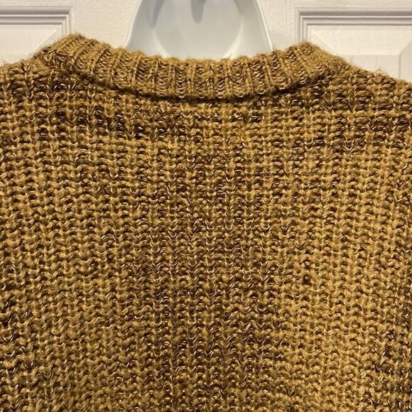 Oak & Fort Brown/Camel Drop Shoulder Crew Neck Boxy Cropped Sweater Size S - Picture 6 of 10